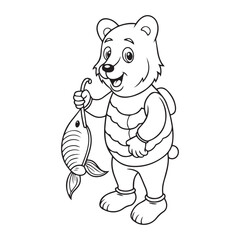 vector polar cartoon line art design
