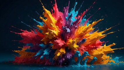 Abstract Color Dynamics: Vivid Paint Explosion