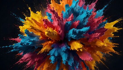 Color Explosion: Dynamic Paint Splatter Art