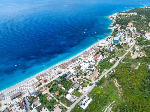 Image of Dhermi beach in southern Albania and the beautiful Albanian Riviera. 