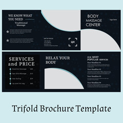 Body Massage Trifold Brochure Template