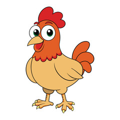 vector hen and rooster