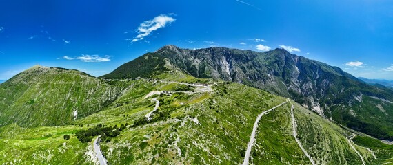 Panoramic image of Llogara Pass in Albanian Riviera. 
