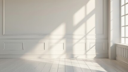 Modern heating solution with a white radiator on a clean white wall, sleek design for contemporary homes, providing warmth and comfort while maintaining a minimalist look