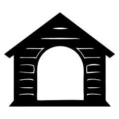 A simple illustration of a dog house 