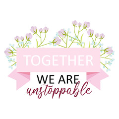 Together we are unstopable Happy friendship day quote lettering