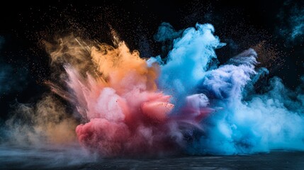 A colorful explosion of smoke and fire