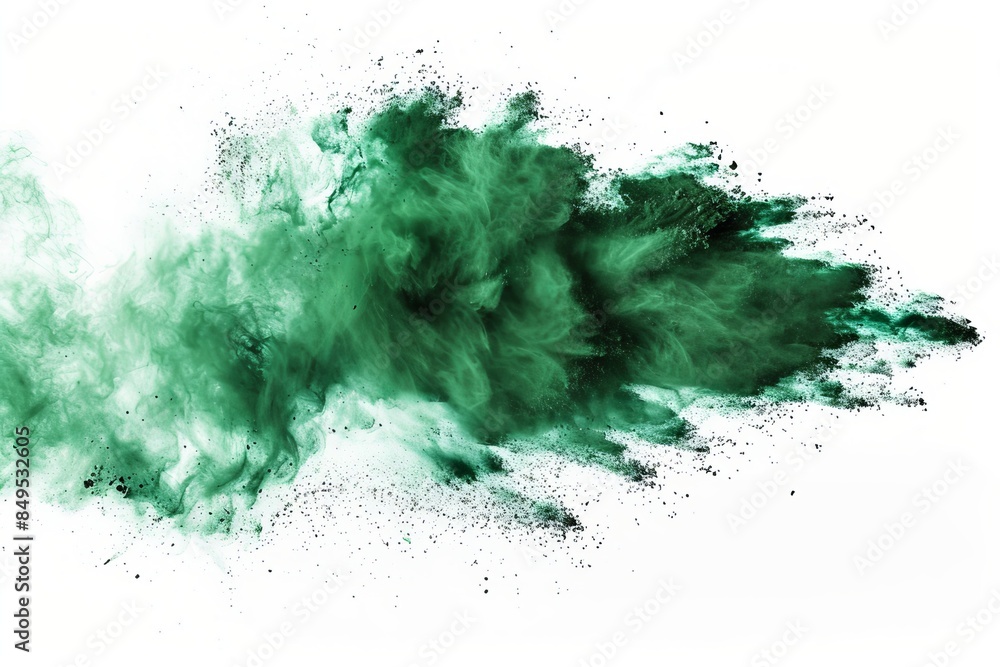 Canvas Prints Abstract concept of an explosive green powder burst captured as a wallpaper background, showcasing a potential best-seller