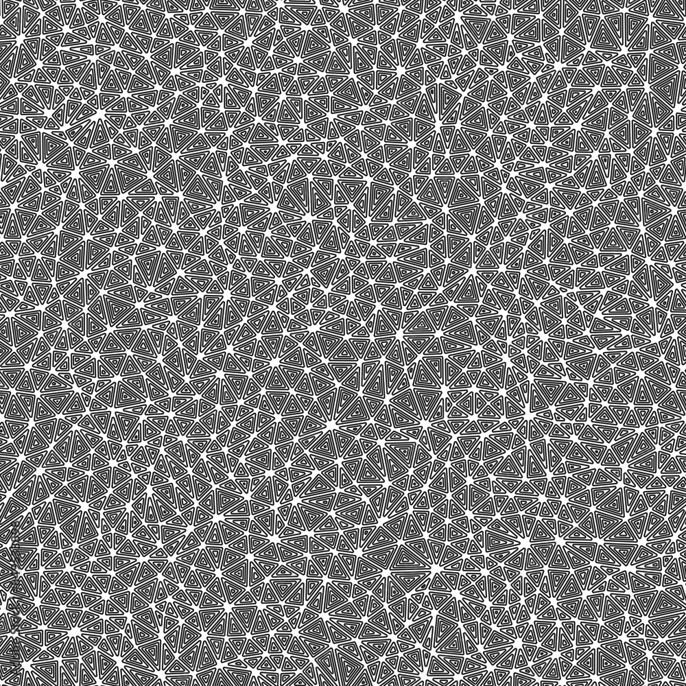 Poster mosaic background featuring small triangles in a black and white style. the seamless vector illustra