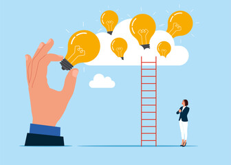 Find the best idea. Discover new solution. A concept of competition. Flat vector illustration  