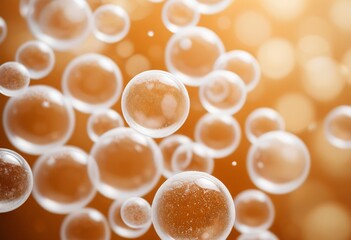 Colorful soap bubbles close-up. Macro. Washing and cleaning. Banner, poster, background. With copy space
