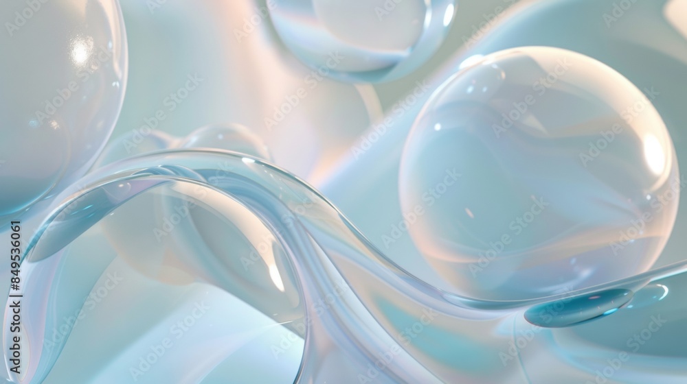 Poster the image is a colorful abstract of various sized spheres