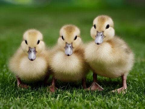 Peque&ntilde;os patitos hermanos de menor a mayor