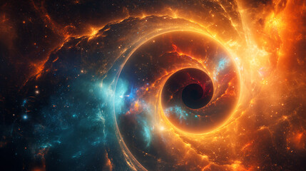 Fototapeta premium A mesmerizing depiction of a cosmic spiral in deep space, symbolizing the mysteries of the universe and concepts like infinity and cosmic exploration