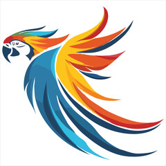 Parrot flat vector illustration Parrot cartoon vector illustration