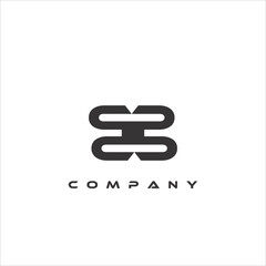 Symmetrical and elegant abstract logo in black