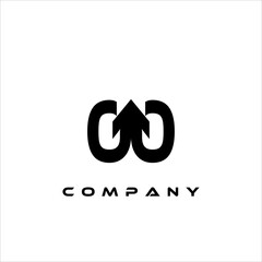 Symmetrical and elegant abstract logo in black