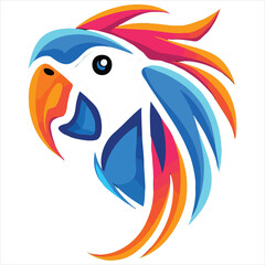 Parrot flat vector illustration Parrot cartoon vector illustration