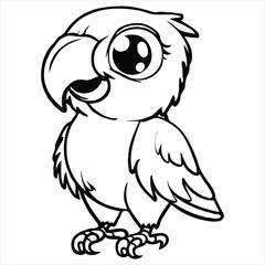 Parrot flat vector illustration Parrot cartoon vector illustration