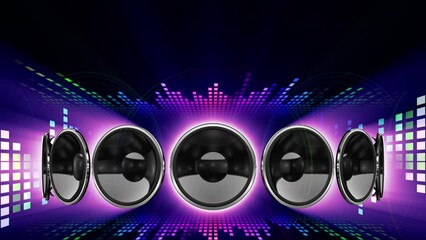 Disco club party audio speaker CG background