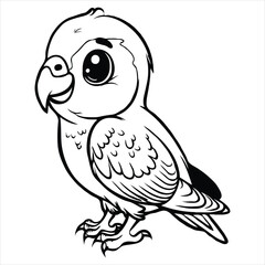 Parrot flat vector illustration Parrot cartoon vector illustration