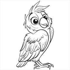 Parrot flat vector illustration Parrot cartoon vector illustration
