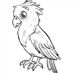 Parrot flat vector illustration Parrot cartoon vector illustration