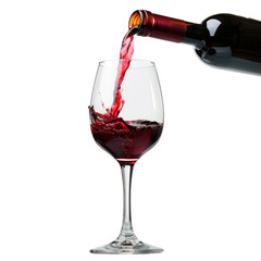 Custom vertical slats for kitchen with your photo  Pouring red wine in a glass isolated on white background 