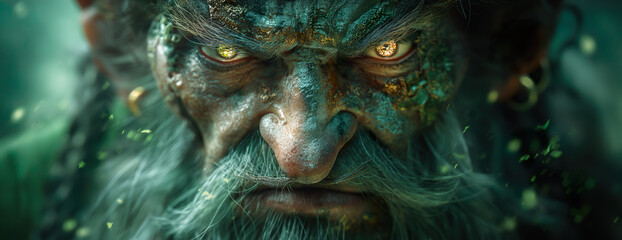 An Old Forester From A Fairytale Forest. Illustration On The Theme Of Cinema And Films, Horror And Adventure. Generative AI	
