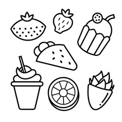 Fototapeta premium Vector illustration collection of hand drawn doodles of food objects