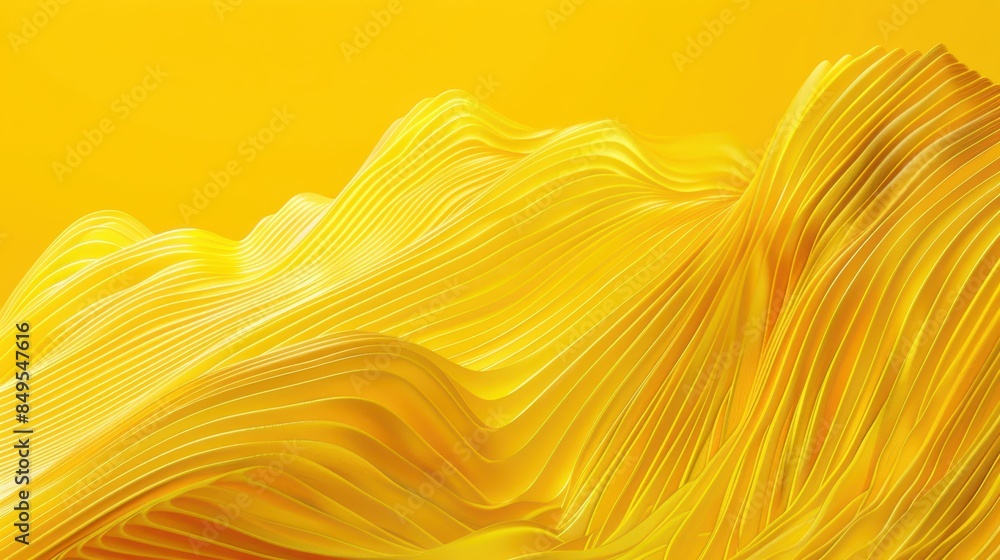 Poster abstract design with a wave-like pattern, showcasing a monochromatic yellow color scheme with varyin