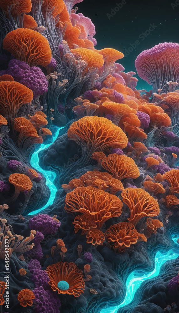 Poster abstract 3d graphic illustration with isolated colourful gradient shapes, inspired by future technol
