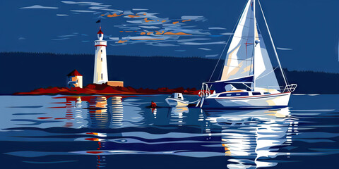 Nautical and Maritime: Navy blue, white, and accents of red create a classic nautical theme. This scheme is often used in maritime events, yacht club branding, and coastal destinations