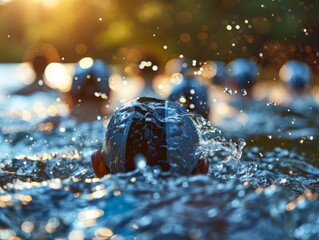 Man and summer water sports activities