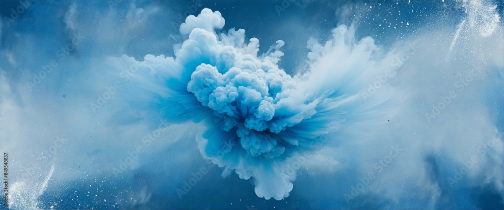 Canvas Prints dynamic generative ai creates vibrant blue smoke explosions on transparent background
