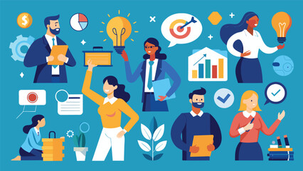 Business Concept illustrations. Mega set. Collection of scenes with men and women