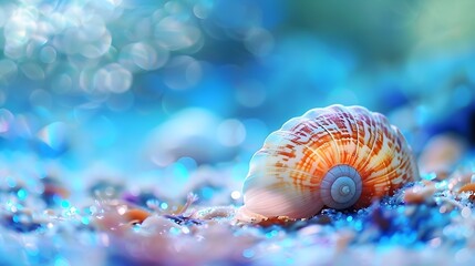 Vibrant Snail Shell in Underwater Environment