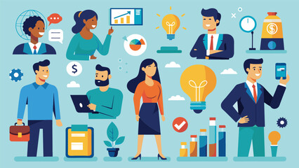 Business Concept illustrations. Mega set. Collection of scenes with men and women