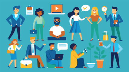 Business Concept illustrations. Mega set. Collection of scenes with men and women