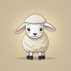 Adorable Cartoon Sheep Illustration in Vector - Perfect for Kids' Farm Designs