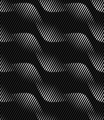 Vector seamless texture. Modern geometric background. Grid with wavy lines.
