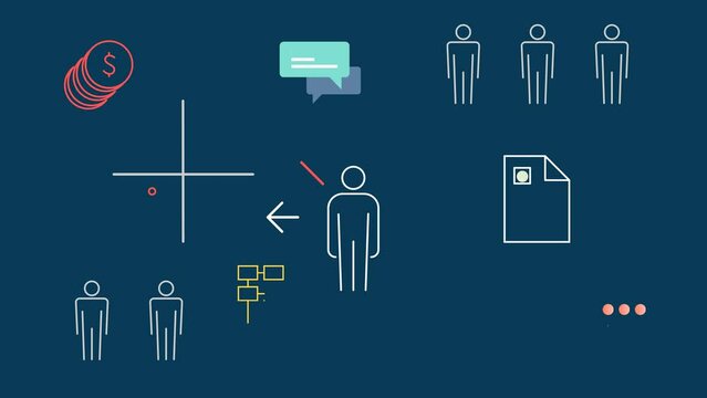 Impact of Human Resource Management on Project Management and Business Decisions - Decision making - Animated Illustration as MP4 File 