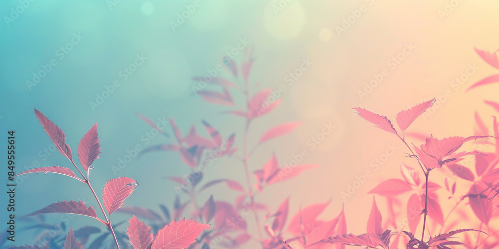 Poster nature-inspired: a simple nature-inspired background, such as a soft gradient sky or a subtle leaf p