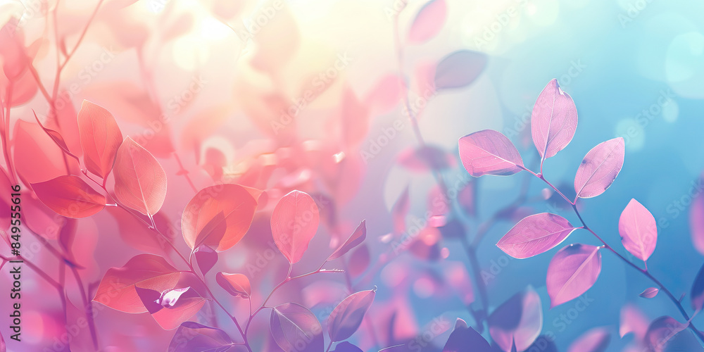 Poster nature-inspired: a simple nature-inspired background, such as a soft gradient sky or a subtle leaf p