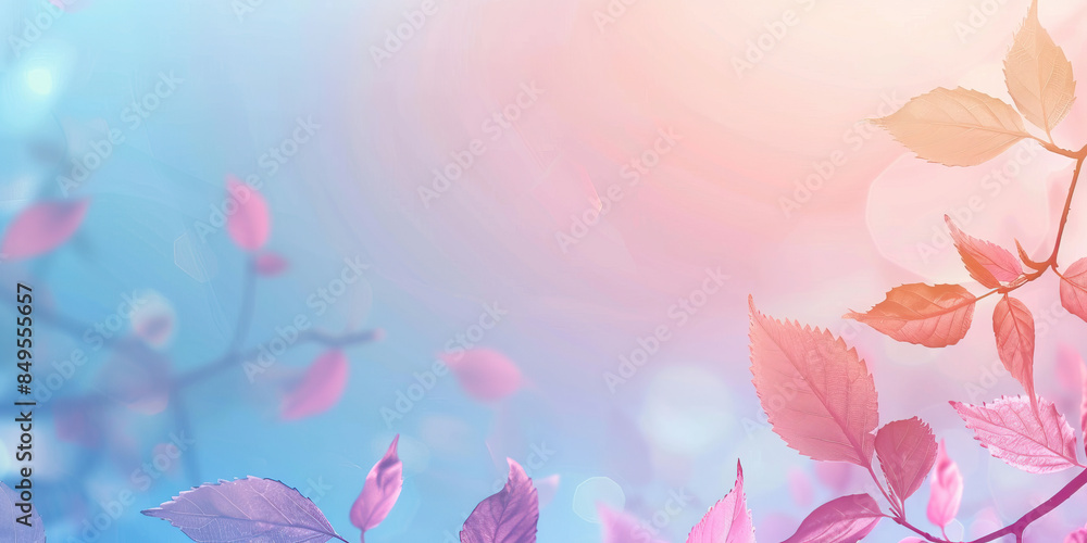 Poster nature-inspired: a simple nature-inspired background, such as a soft gradient sky or a subtle leaf p