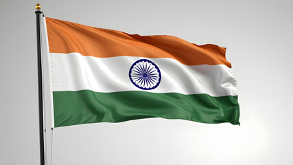 The Indian flag waving