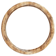 Obraz premium Wooden oval frame isolated on white