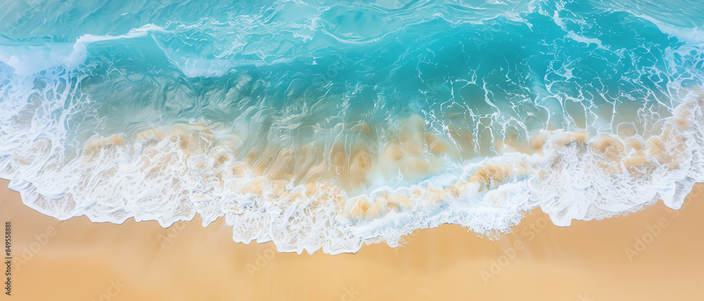 Wall mural wave on the beach, ai generated