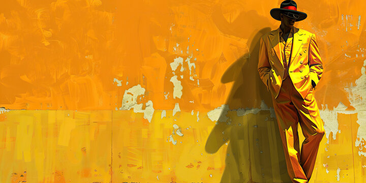 Fashion (Zoot Suit): A figure wearing a zoot suit, symbolizing the bold and exaggerated fashion trend of the 1940s