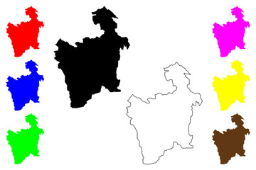 Potosi Department (Plurinational State of Bolivia, Departments of Bolivia) map vector illustration, scribble sketch Potosi map....